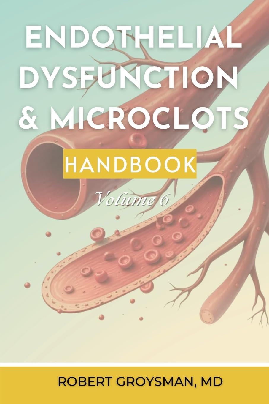 Book cover: Endothelial Dysfunction and Microclots, The Complete Long COVID Handbook Volume 6, by Robert Groysman, MD